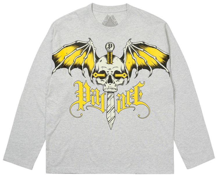 Palace Wingspan Long Sleeve Grey Marl