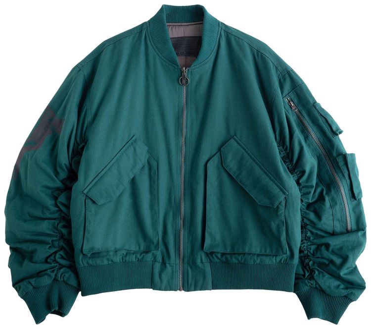 Jungles All The Flowers Reversible Bomber Green