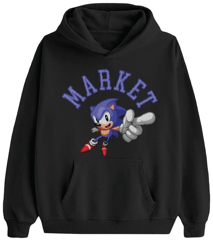 Market x Sonic No1 Hoodie Black