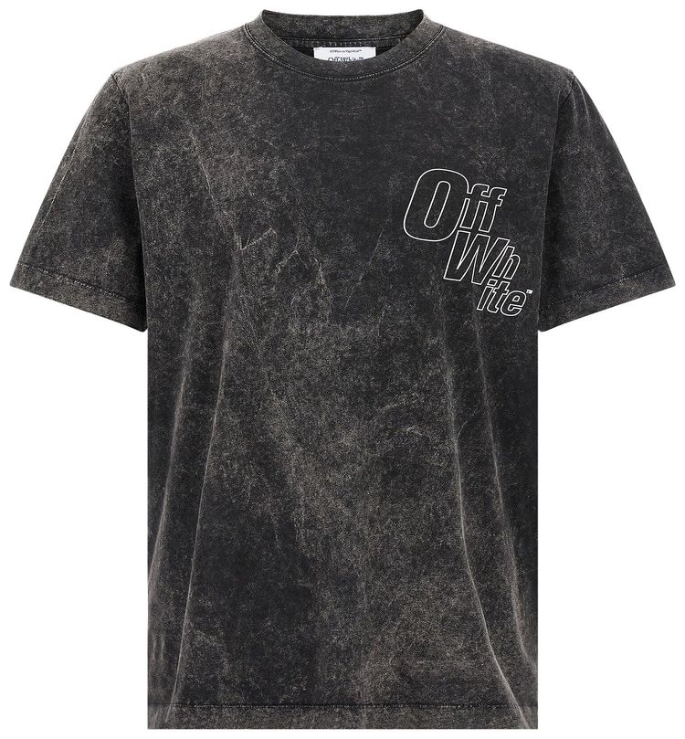 Off White Outline Arrow Slim Short Sleeve Tee Vintage Black