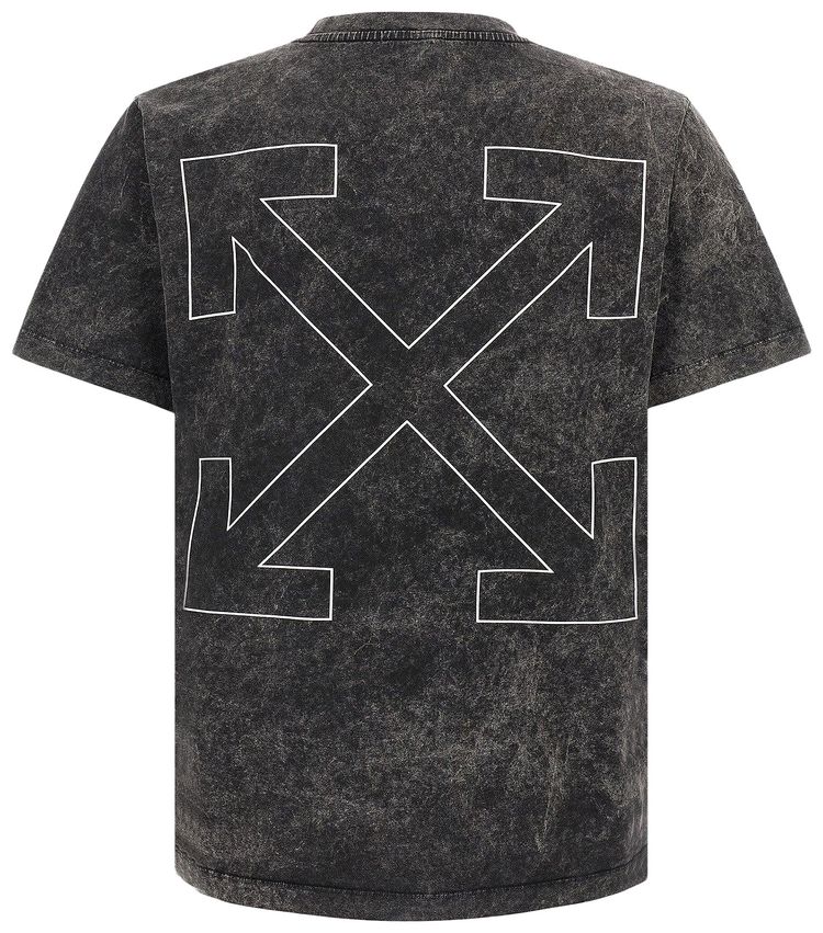 Off White Outline Arrow Slim Short Sleeve Tee Vintage Black