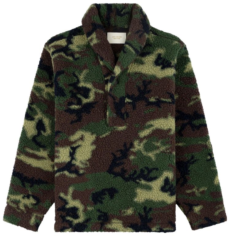 Aime Leon Dore Shawl Collar Fleece Pullover Camo