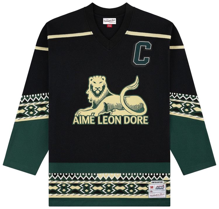 Aime Leon Dore x Mitchell  Ness Artisan Hockey Jersey Black