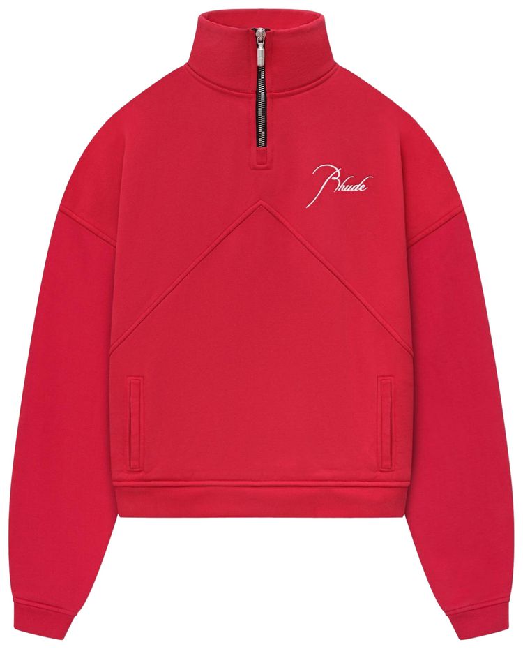 Rhude Quarter Zip Vintage Red