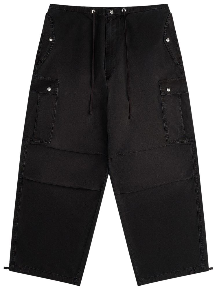Rhude Washed Parachute Pants Black
