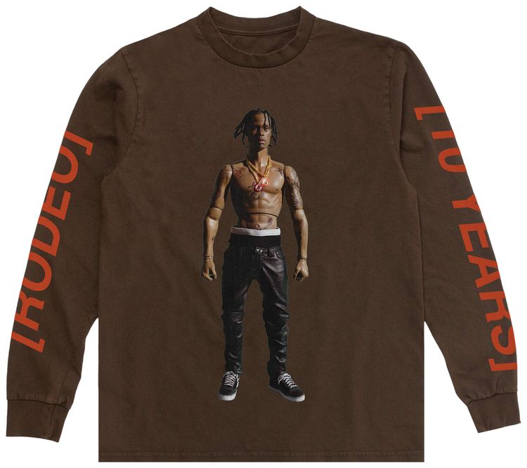 Cactus Jack by Travis Scott Rodeo 10 Years Action Figure Longsleeve Brown