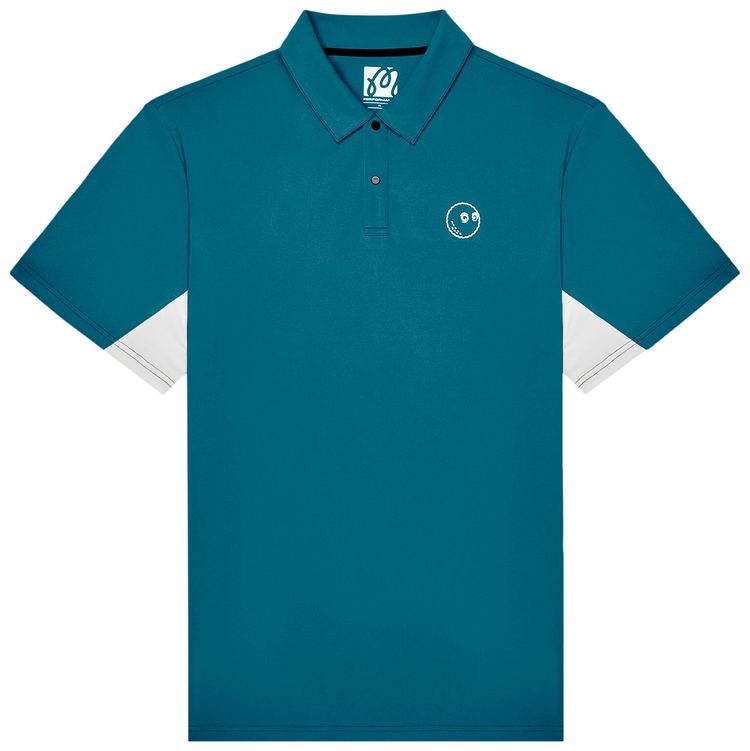 Malbon Performance Pique Polo Azurra