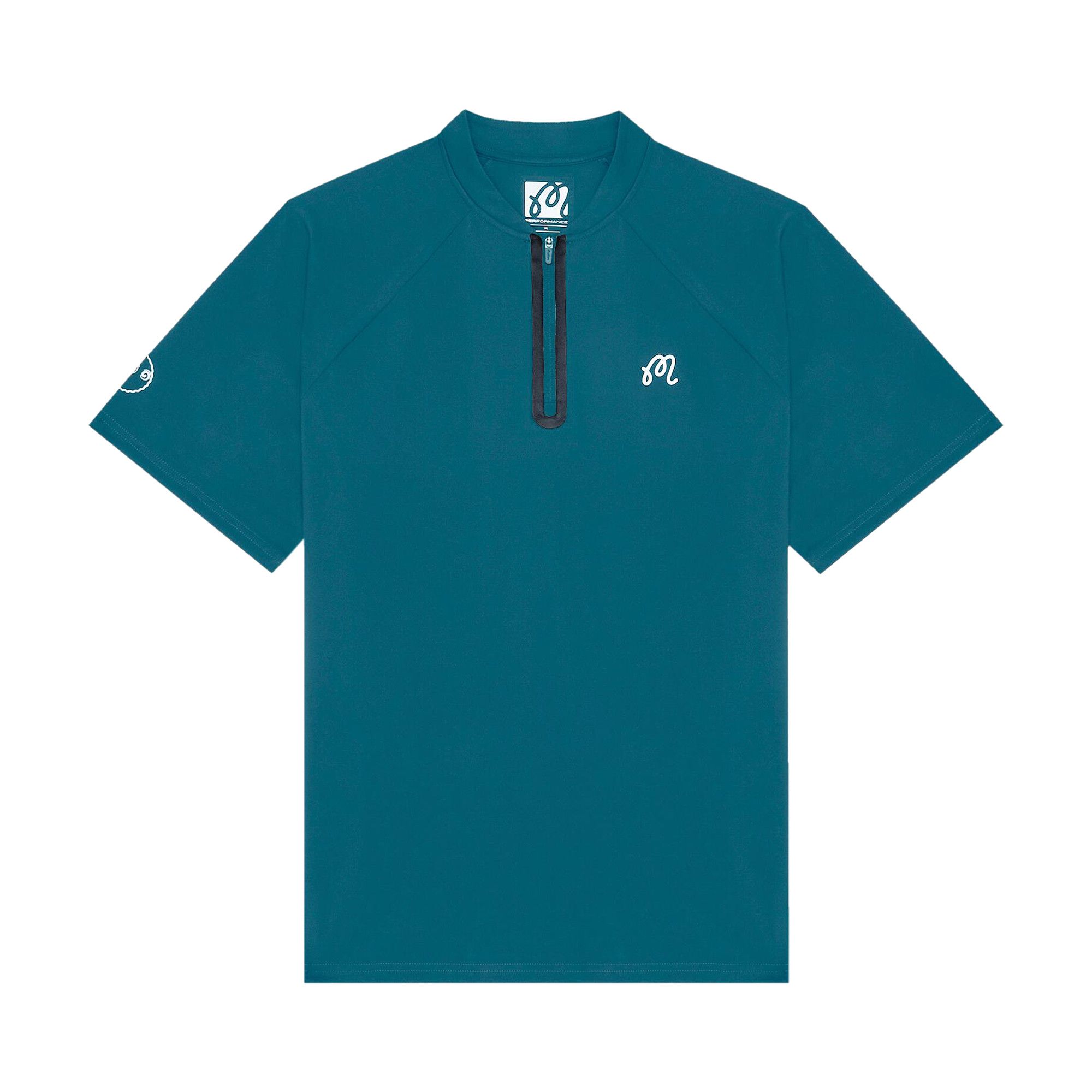 Buy Malbon Performance Zip Blade Collar Polo 'Azurra' - M