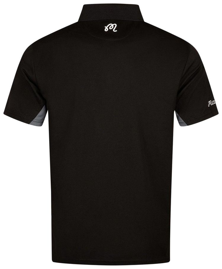 Malbon Paneled Performance Pique Shirt BlackCharcoal