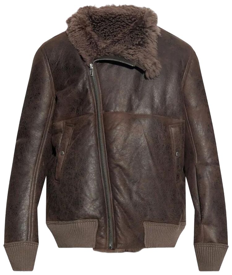 Rick Owens Bomber In Montone Hollywood Flight Jacket Darkdust