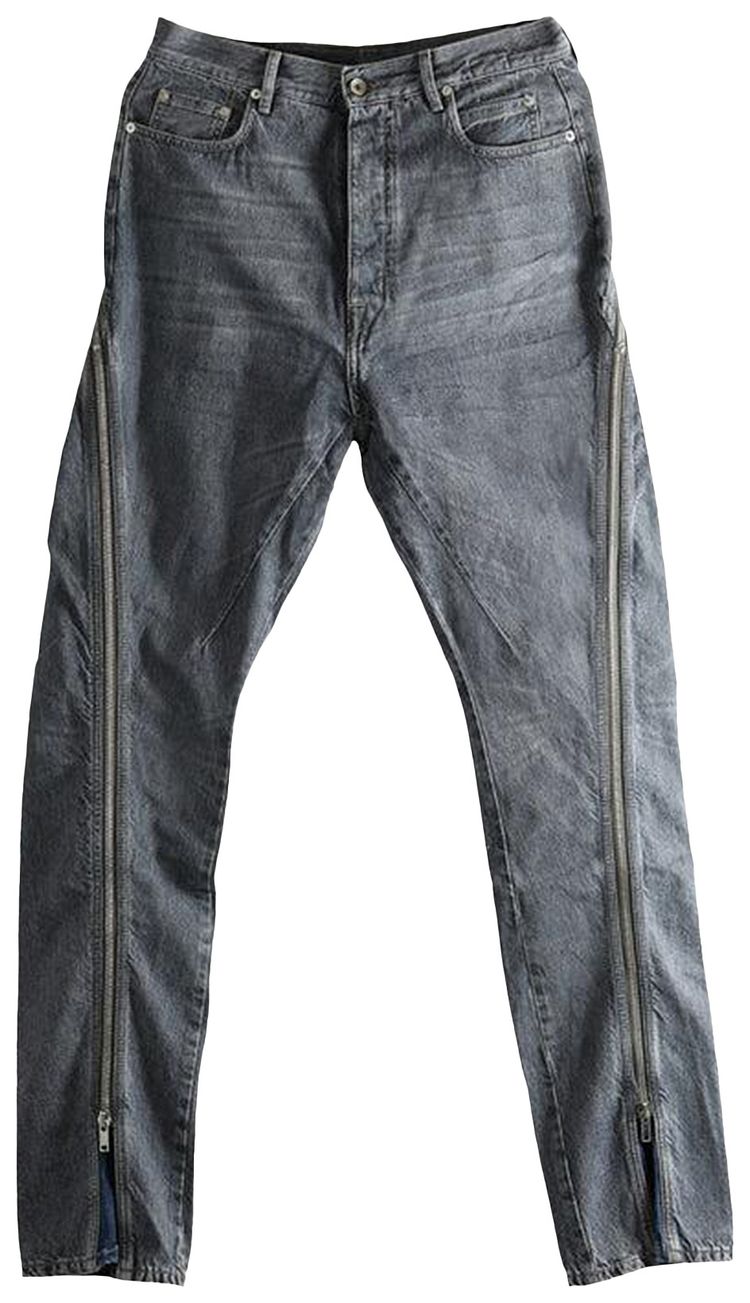 Rick Owens Denim Bolan Banana Pants Washed Grey