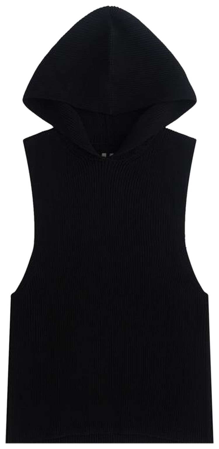 Rick Owens Maglia Hooded Tank Top Black