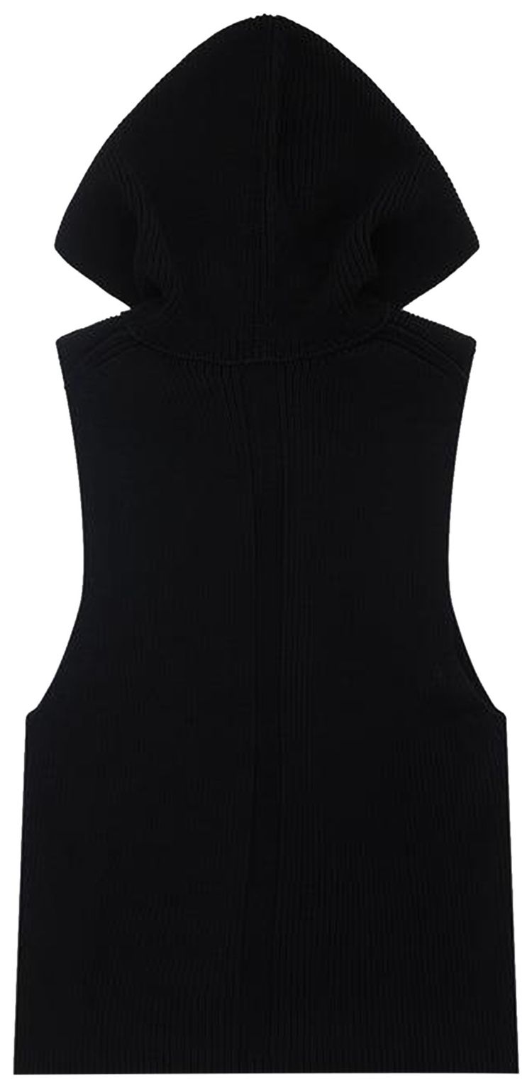 Rick Owens Maglia Hooded Tank Top Black