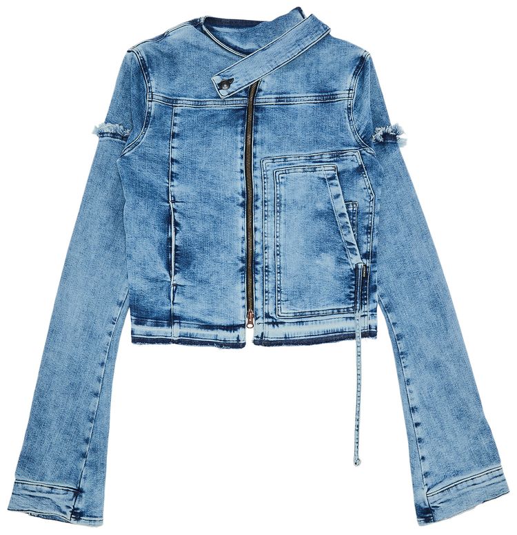 Ottolinger Drape Collar Denim Jacket Blue Wash
