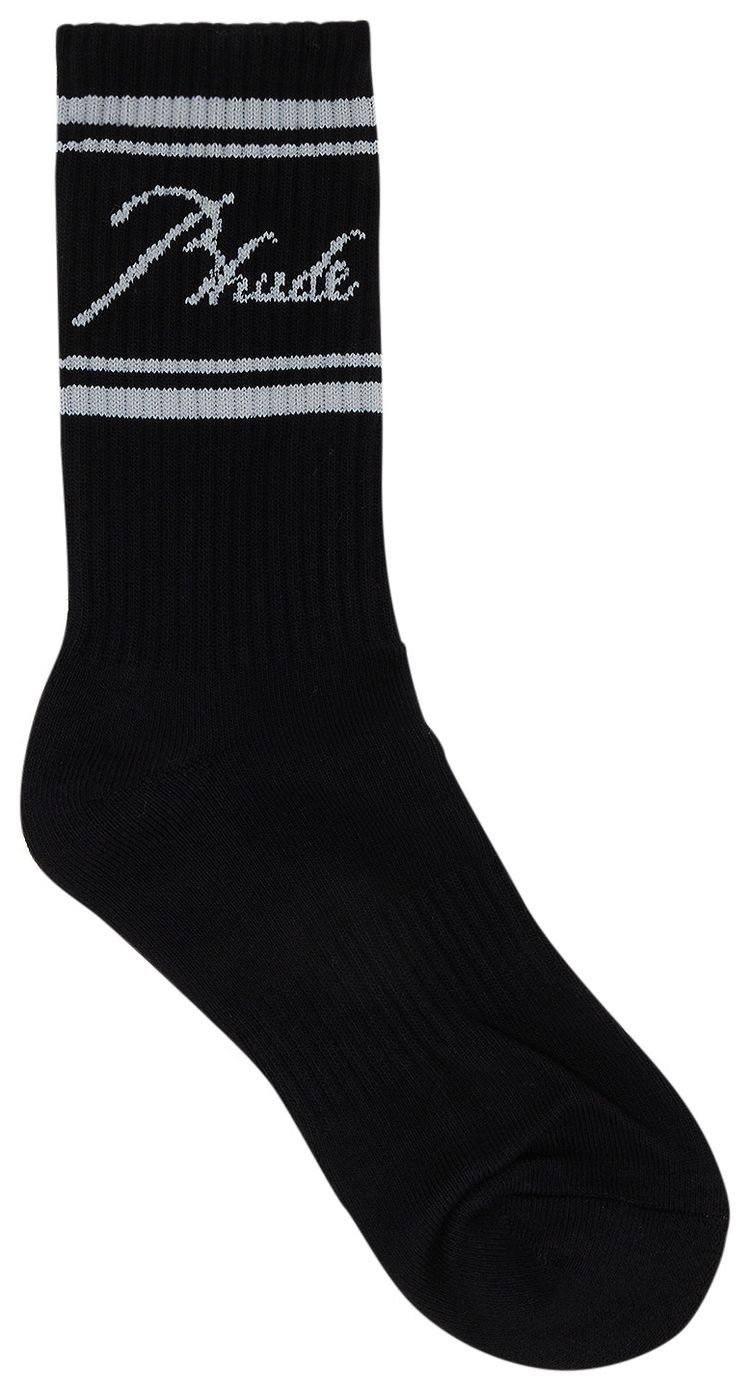 Rhude Script Logo Sock Black