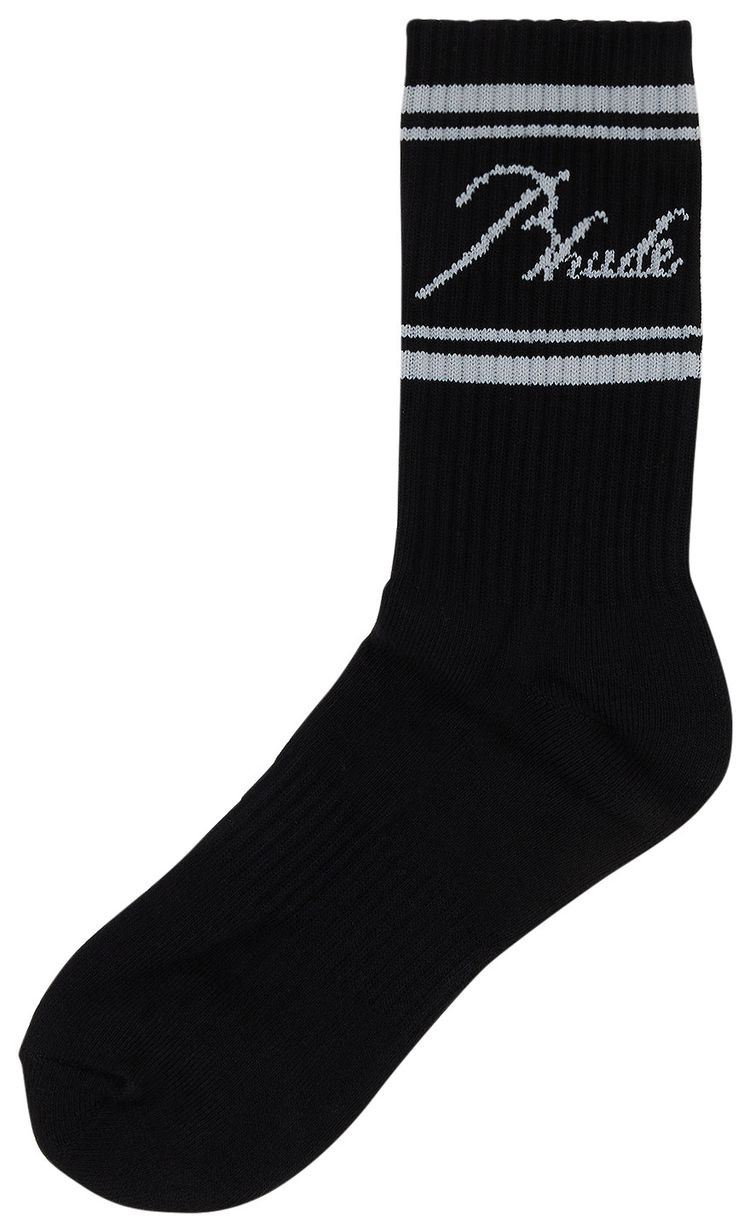Rhude Script Logo Sock Black