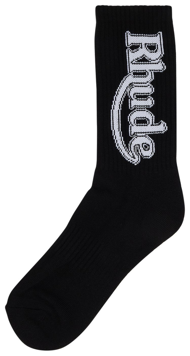 Rhude Vertical Race Track Sock Black