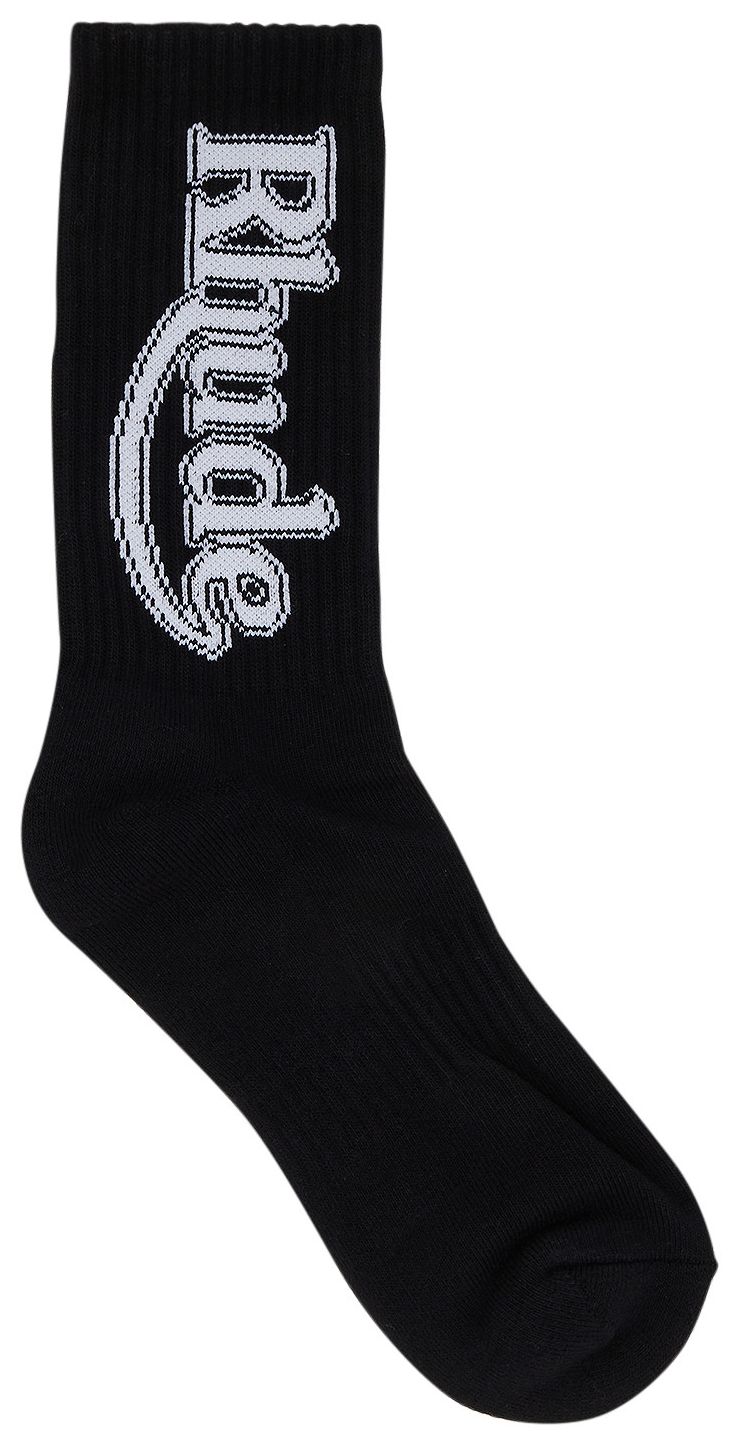 Rhude Vertical Race Track Sock Black
