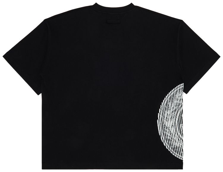 Jean Paul Gaultier Laurier Stamp Printed Logo Jersey Oversized Tee Black