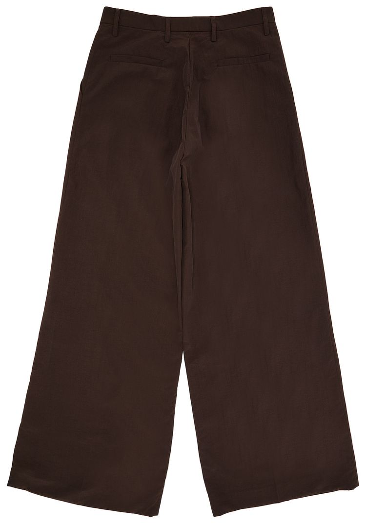ERL Nylon Pleated Suit Trousers Brown