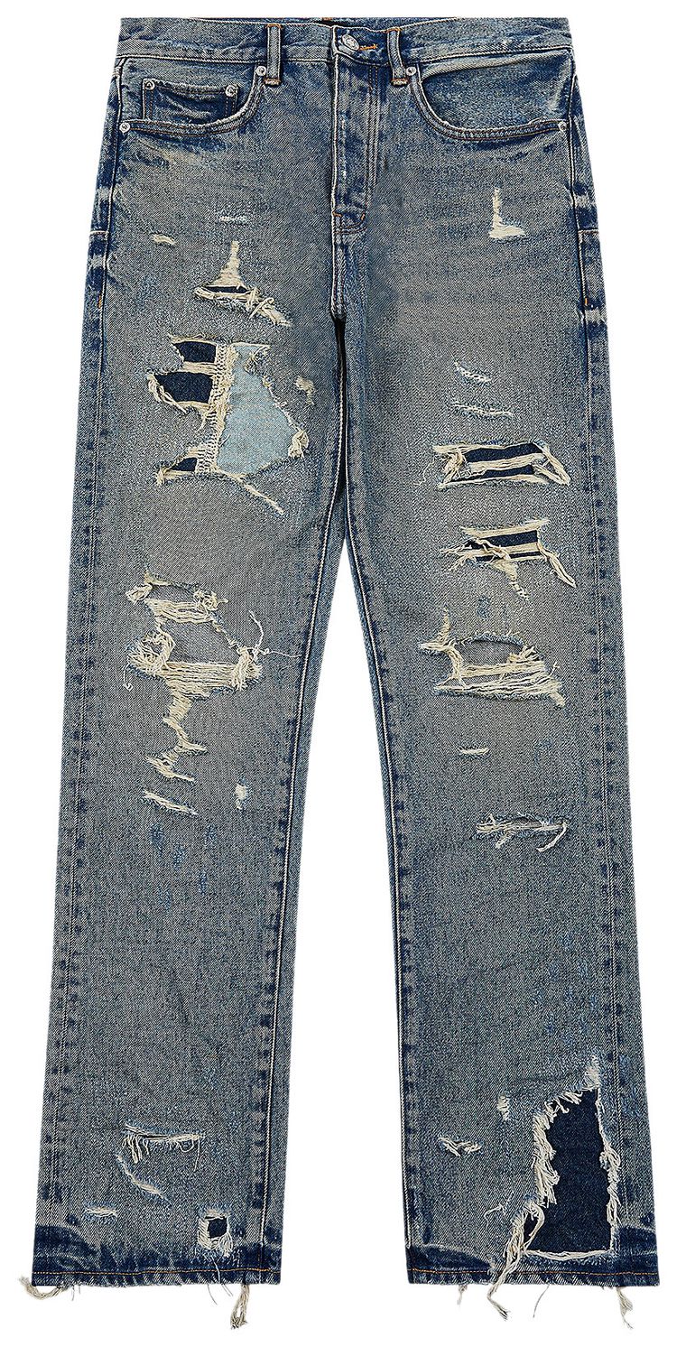 PURPLE BRAND Dirty Repair Blowout Denim Blue