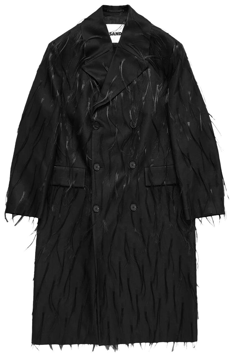 Jil Sander Spaced Out Nylon Fur Coat Black