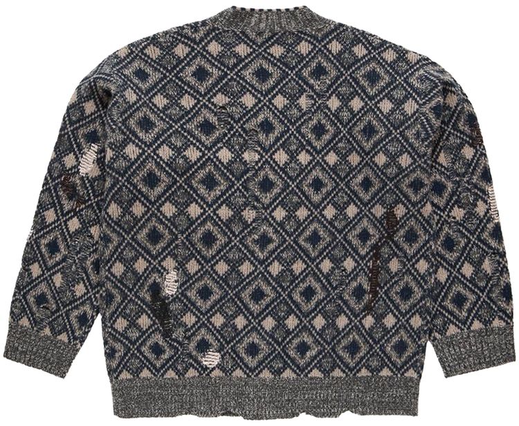 Wales Bonner Sibling Cardigan GreyBlackNavyIvory