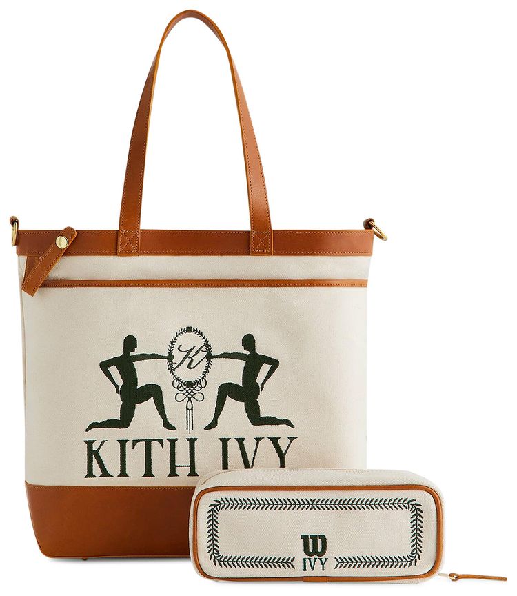 Kith Ivy For Wilson Leather Trimmed Tote Tan