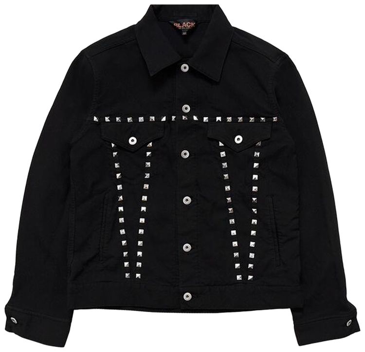 Comme des Garcons Black Trucker Jacket With Studs Black