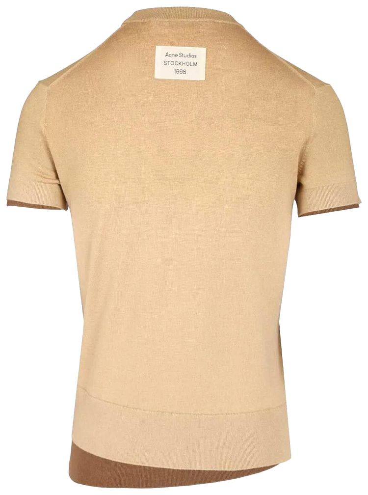 Acne Studios Short Sleeve Knit Crewneck Sand Beige