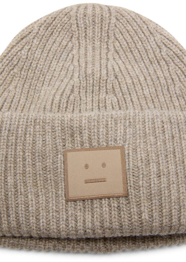 Acne Studios Rib Knit Hat Greige Melange