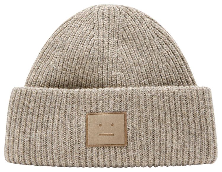 Acne Studios Rib Knit Hat Greige Melange