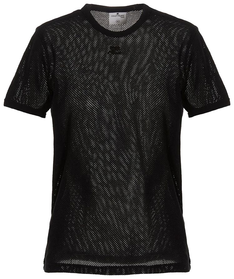 Courreges Mesh T Shirt Black