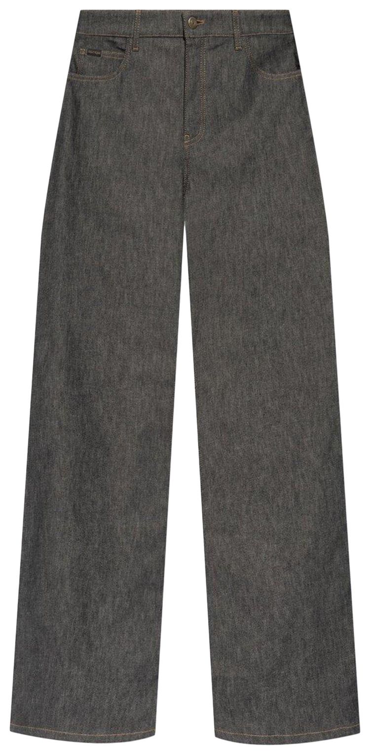 Courreges Hammer Denim Baggy Pants Dark Heather Grey