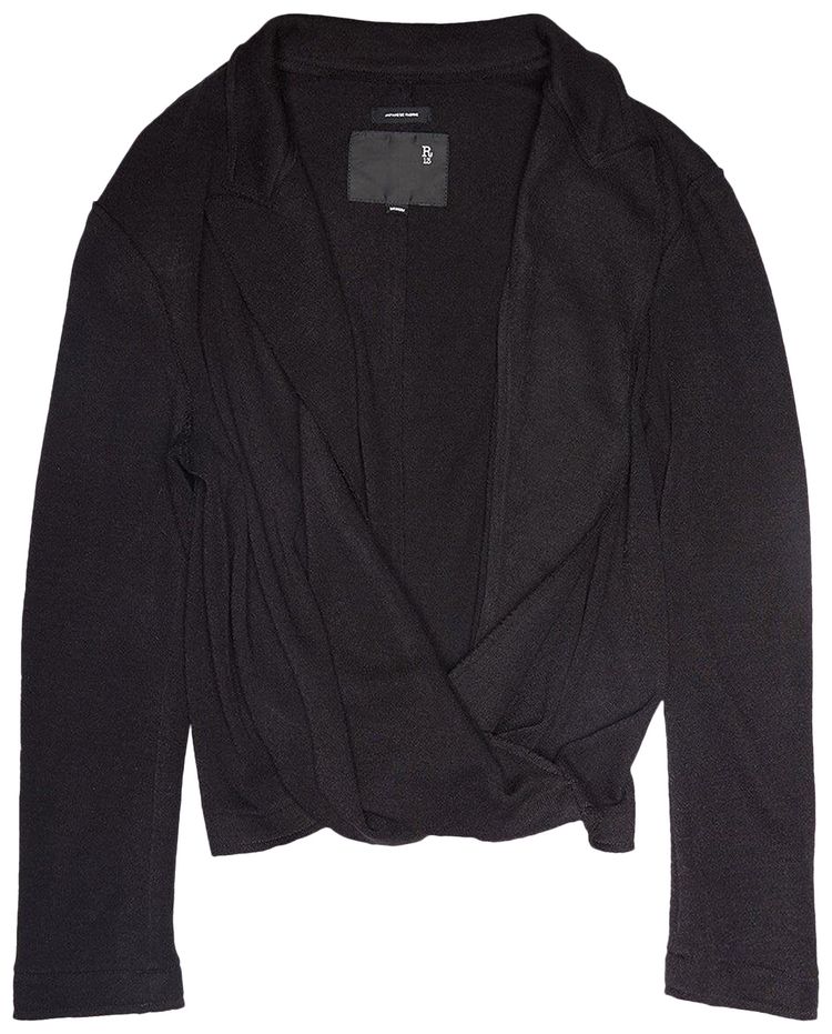 R13 Twisted Lapel Top Black