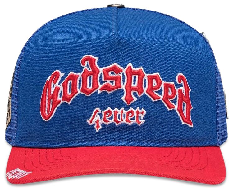 Godspeed Forever Trucker Hat Blue Red