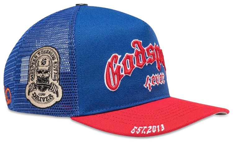 Godspeed Forever Trucker Hat Blue Red