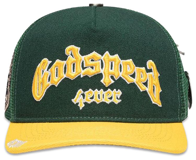 Godspeed Forever Trucker Hat Green Yellow