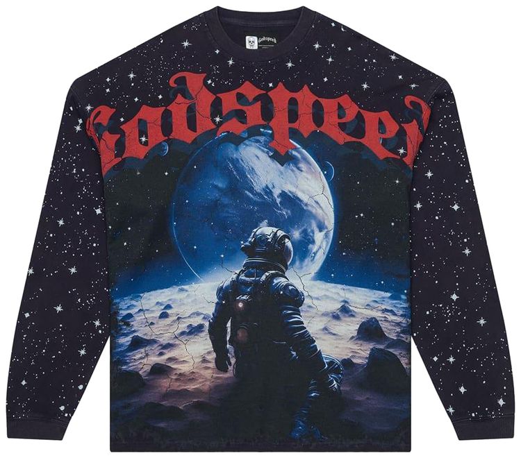 Godspeed No Looking Back Long Sleeve T Shirt Navy