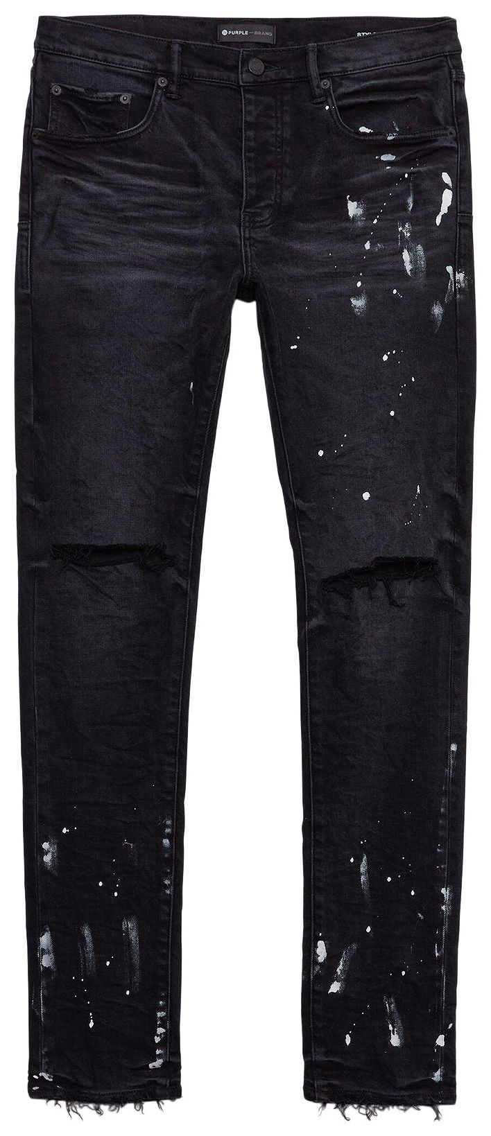 PURPLE BRAND Resin Knee Slit Black