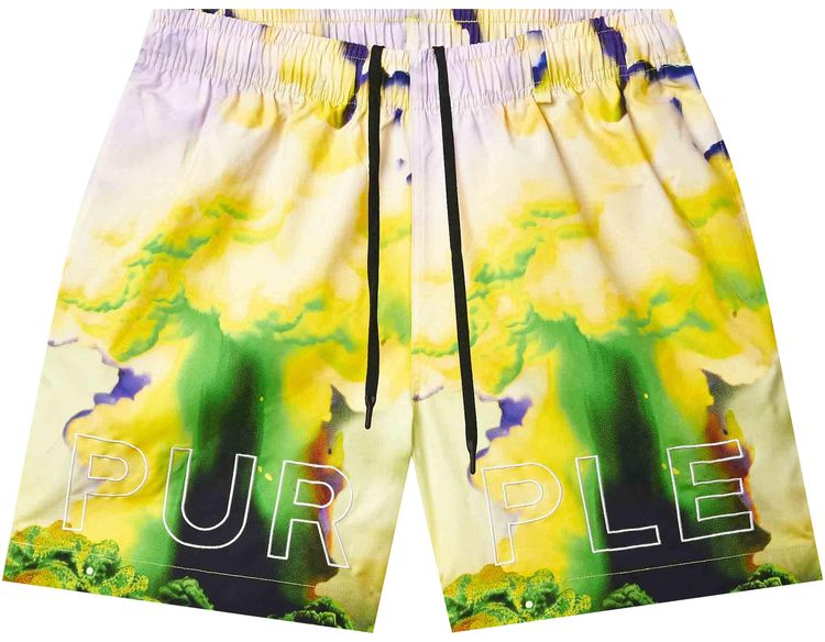 PURPLE BRAND Force Majeure Swim Shorts Yellow Green