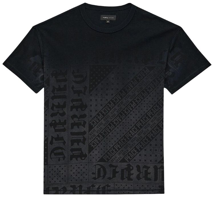 PURPLE BRAND Short Sleeve Tee Black