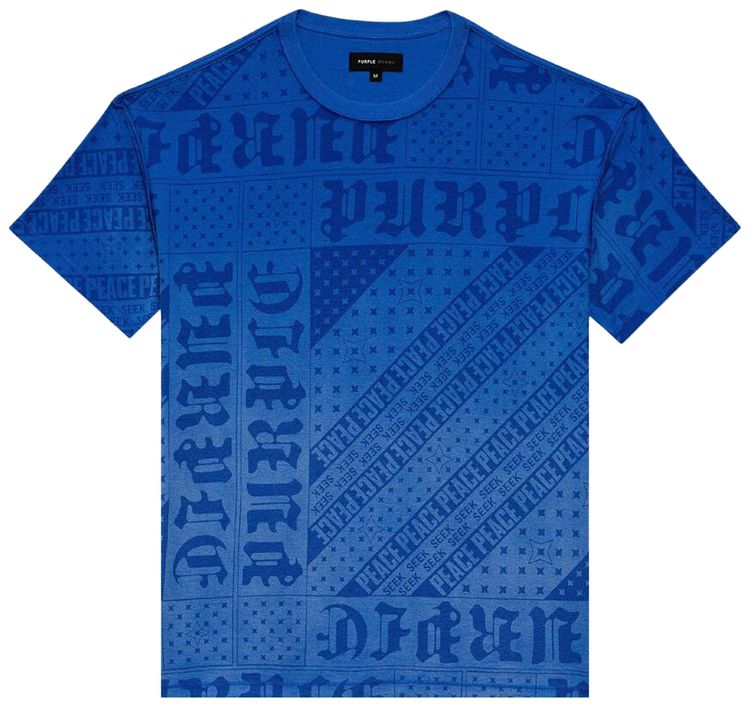 PURPLE BRAND Flag Bandana Tee Blue