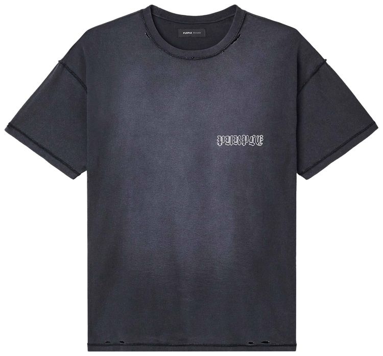 PURPLE BRAND Textured Inside Out Tee Black