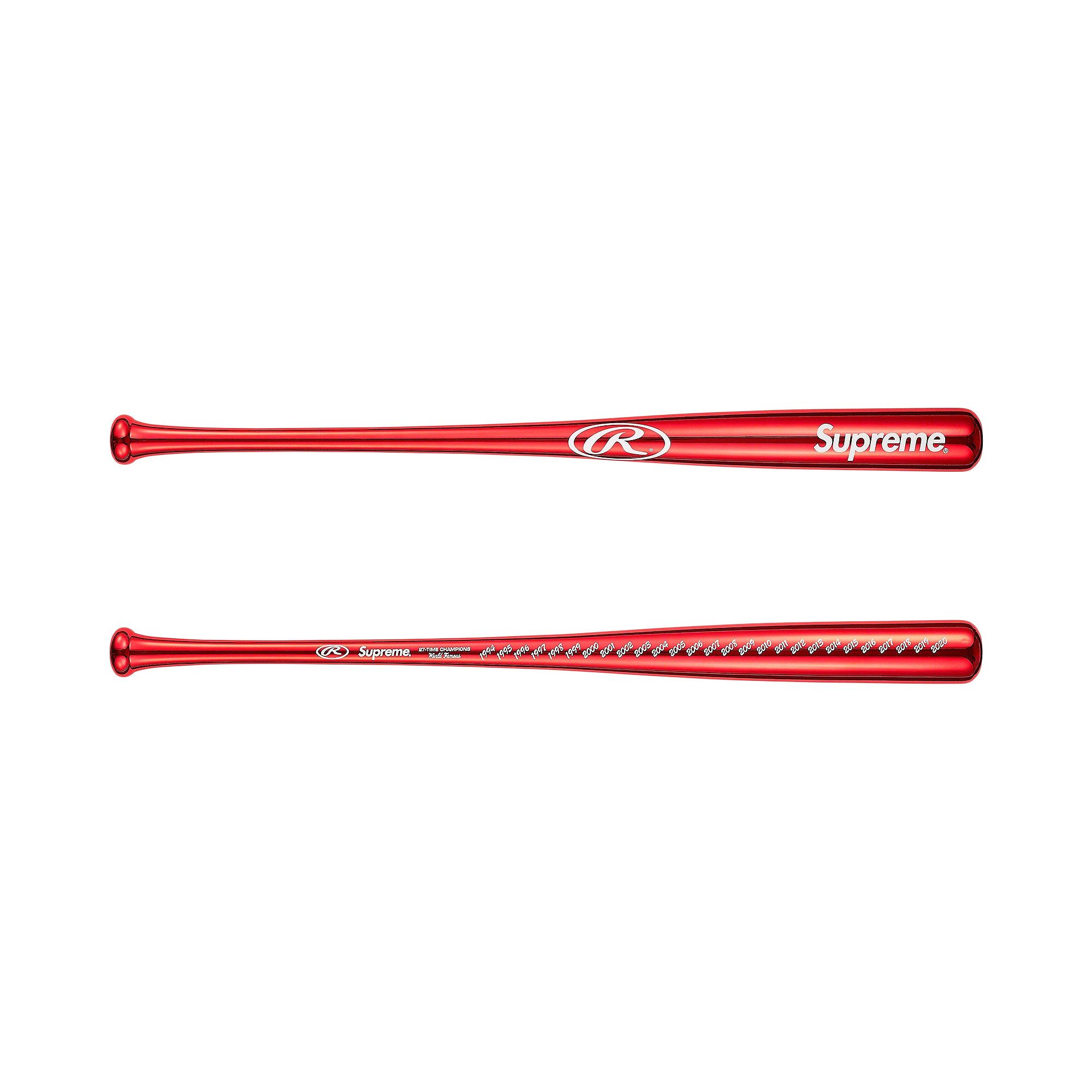 Buy Supreme x Rawlings Chrome Maple Wood Baseball Bat 'Red