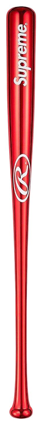 Supreme x Rawlings Chrome Maple Wood Baseball Bat Red