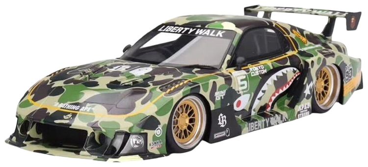 BAPE x LBWK Mini GT ABC Camo Mazda RX7 118 Green