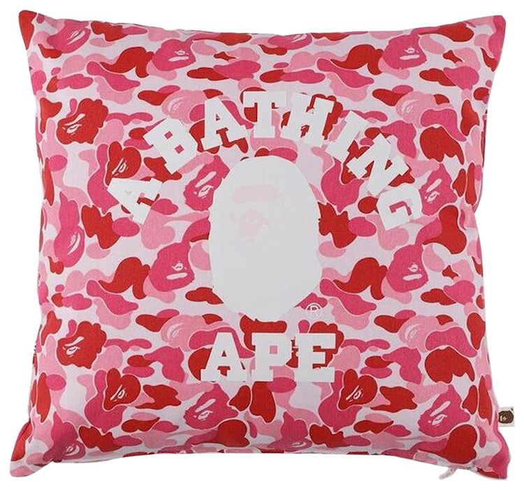 BAPE ABC Camo College Square Cushion Pink