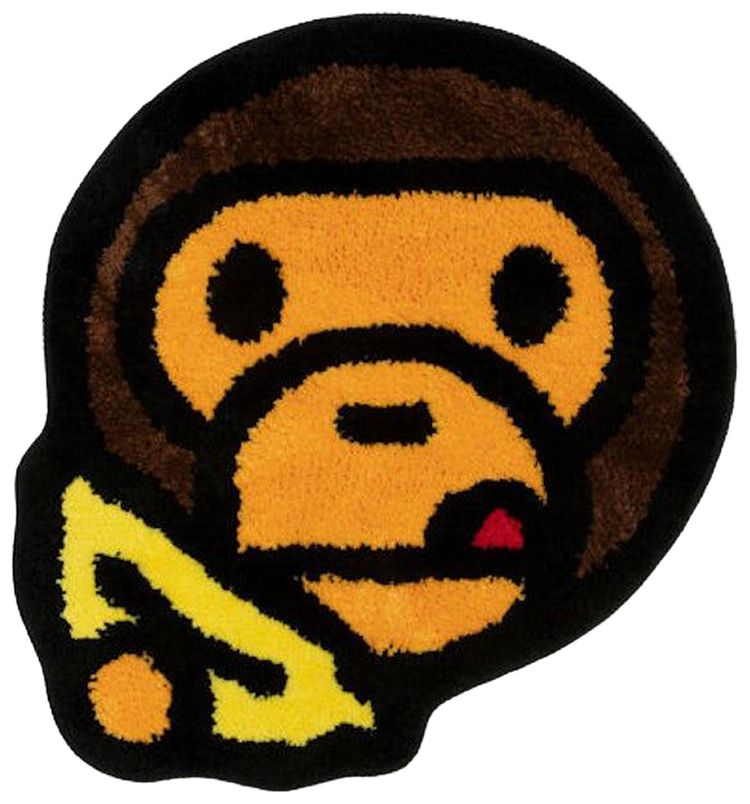 BAPE Baby Milo Face Banana Rug Brown