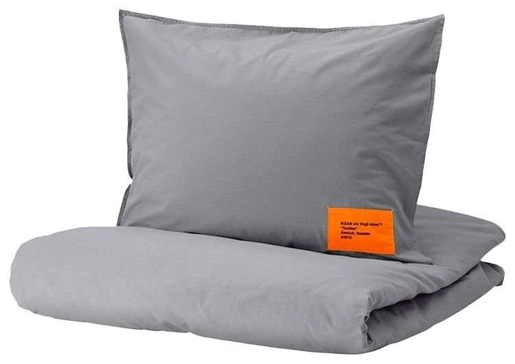 IKEA x Virgil Abloh MARKERAD EU Duvet Cover and 1 Pillowcase 150x200cm Grey